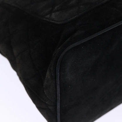 CHANEL Matelasse Tote Bag Suede Standard Black CC bs14754