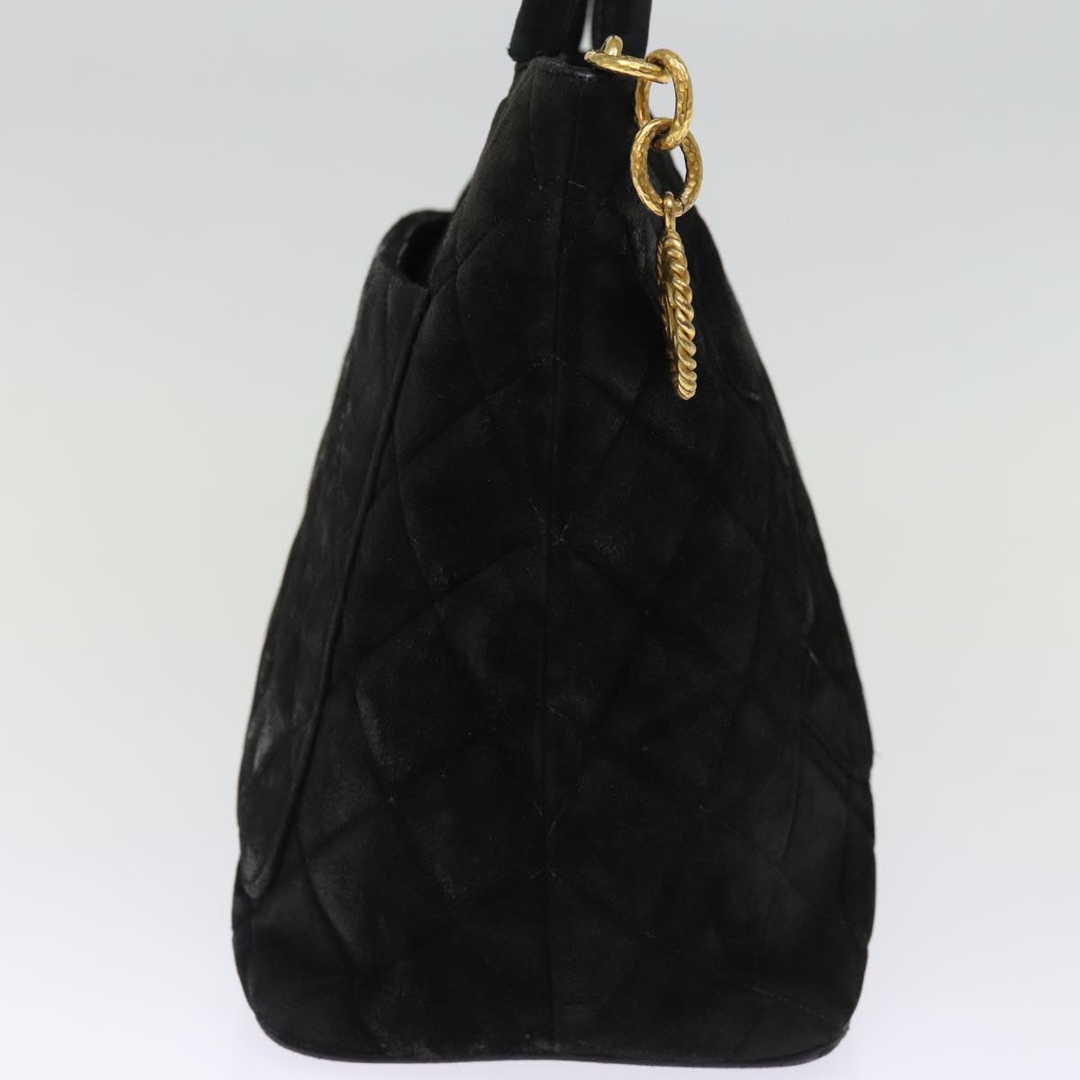 CHANEL Matelasse Tote Bag Suede Standard Black CC bs14754
