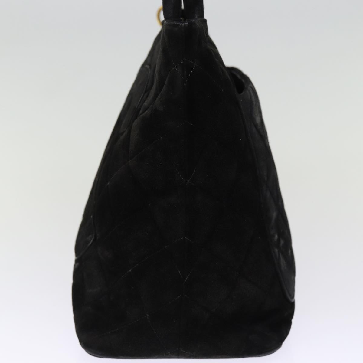 CHANEL Matelasse Tote Bag Suede Standard Black CC bs14754