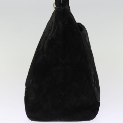 CHANEL Matelasse Tote Bag Suede Standard Black CC bs14754