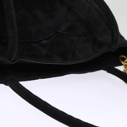 CHANEL Matelasse Tote Bag Suede Standard Black CC bs14754