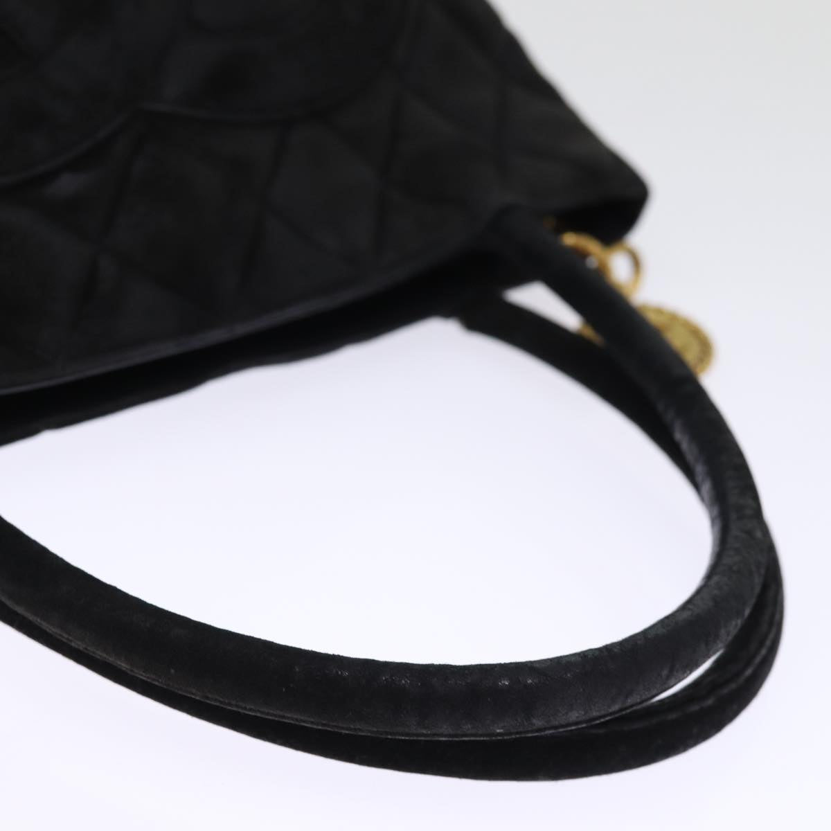 CHANEL Matelasse Tote Bag Suede Standard Black CC bs14754