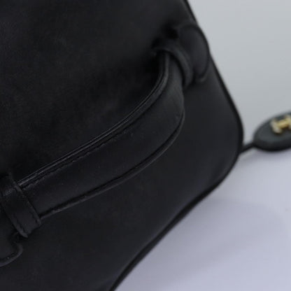 CHANEL Bicolole Vanity Cosmetic Pouch Leather Black CC bs14966