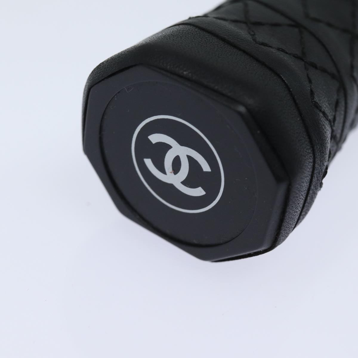 CHANEL Tennis Racket And Ball Set Leather Black White CC bs15099A