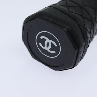CHANEL Tennis Racket And Ball Set Leather Black White CC bs15099A
