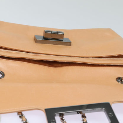 CHANEL Turn Lock Chain Shoulder Bag Lamb Skin Pink CC bs15777