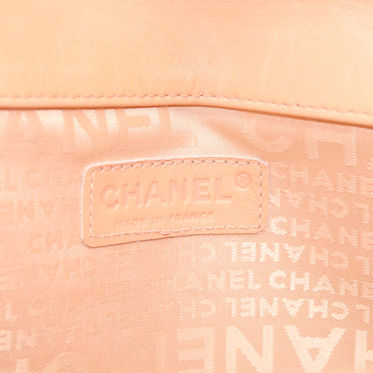 CHANEL Turn Lock Chain Shoulder Bag Lamb Skin Pink CC bs15777