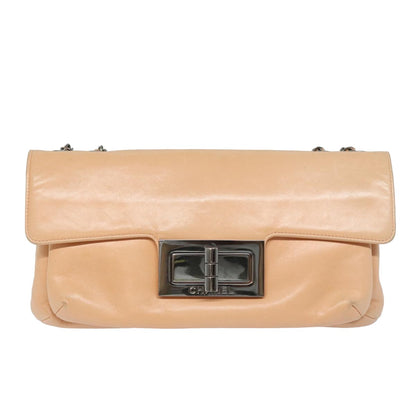 CHANEL Turn Lock Chain Shoulder Bag Lamb Skin Pink CC bs15777