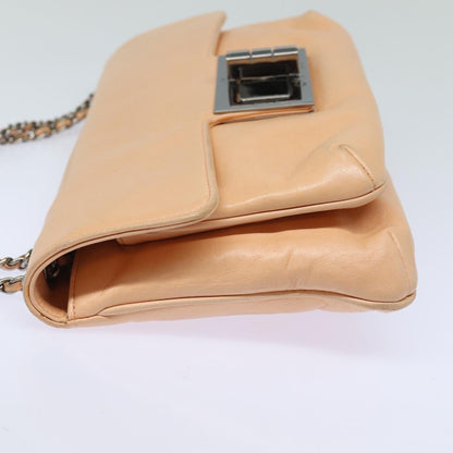 CHANEL Turn Lock Chain Shoulder Bag Lamb Skin Pink CC bs15777