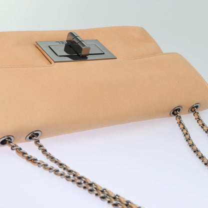 CHANEL Turn Lock Chain Shoulder Bag Lamb Skin Pink CC bs15777