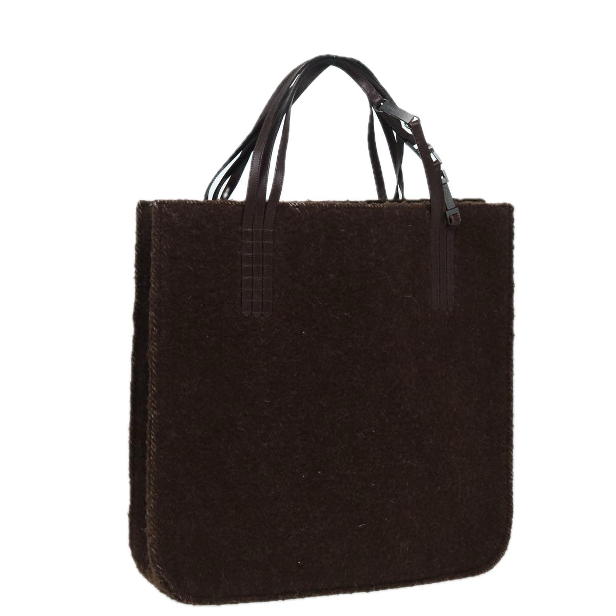 CHANEL Tote Bag Wool Brown CC bs15852