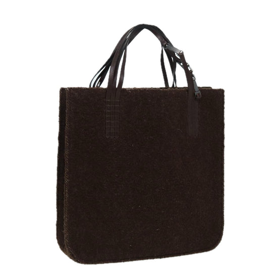 CHANEL Tote Bag Wool Brown CC bs15852