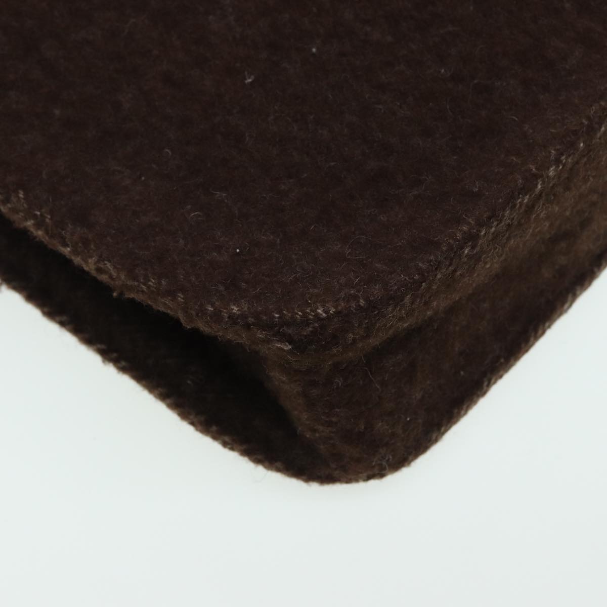 CHANEL Tote Bag Wool Brown CC bs15852