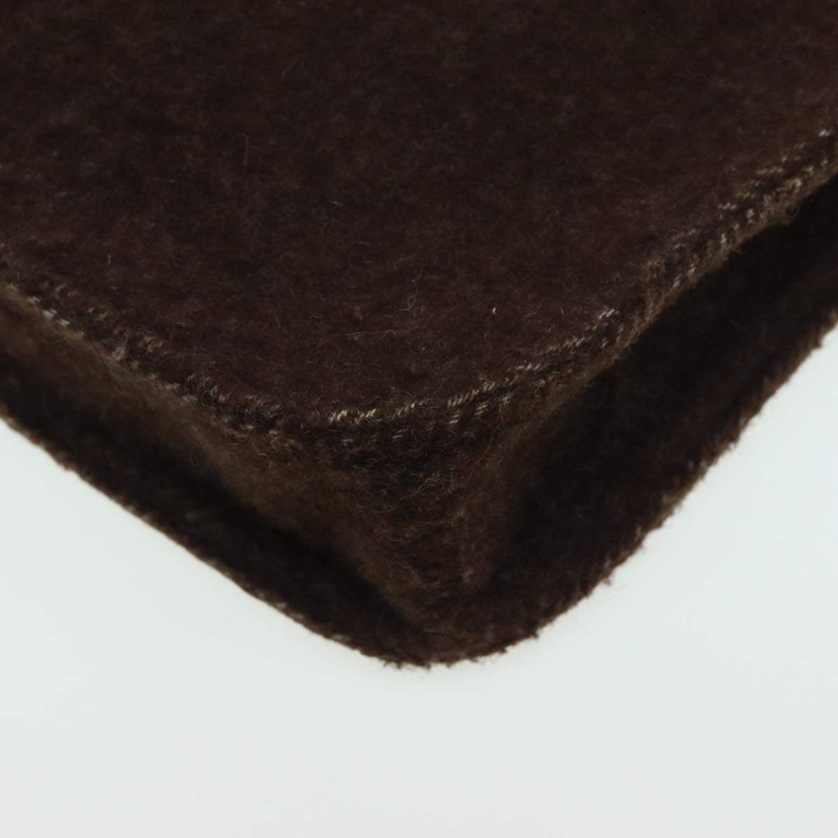 CHANEL Tote Bag Wool Brown CC bs15852