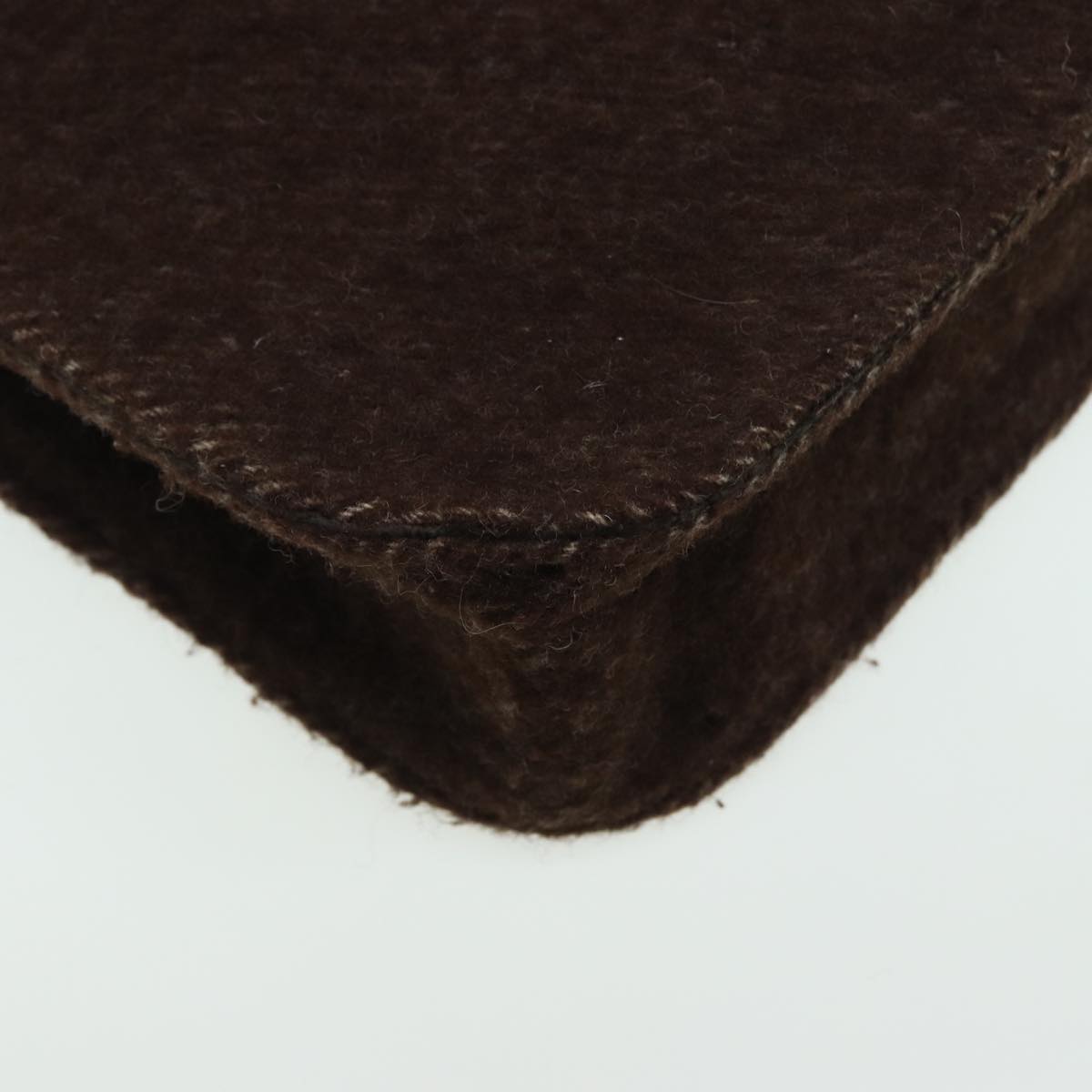 CHANEL Tote Bag Wool Brown CC bs15852