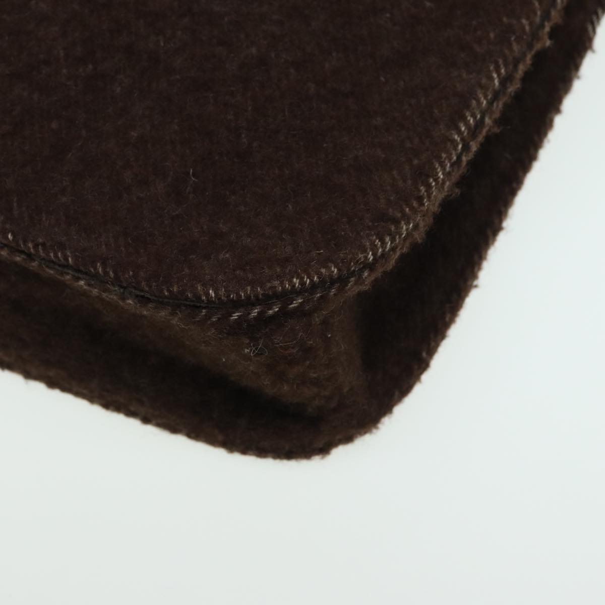 CHANEL Tote Bag Wool Brown CC bs15852