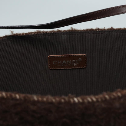 CHANEL Tote Bag Wool Brown CC bs15852