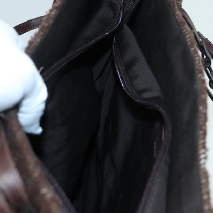 CHANEL Tote Bag Wool Brown CC bs15852