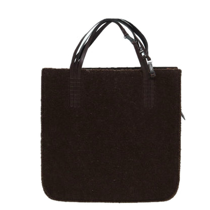 CHANEL Tote Bag Wool Brown CC bs15852