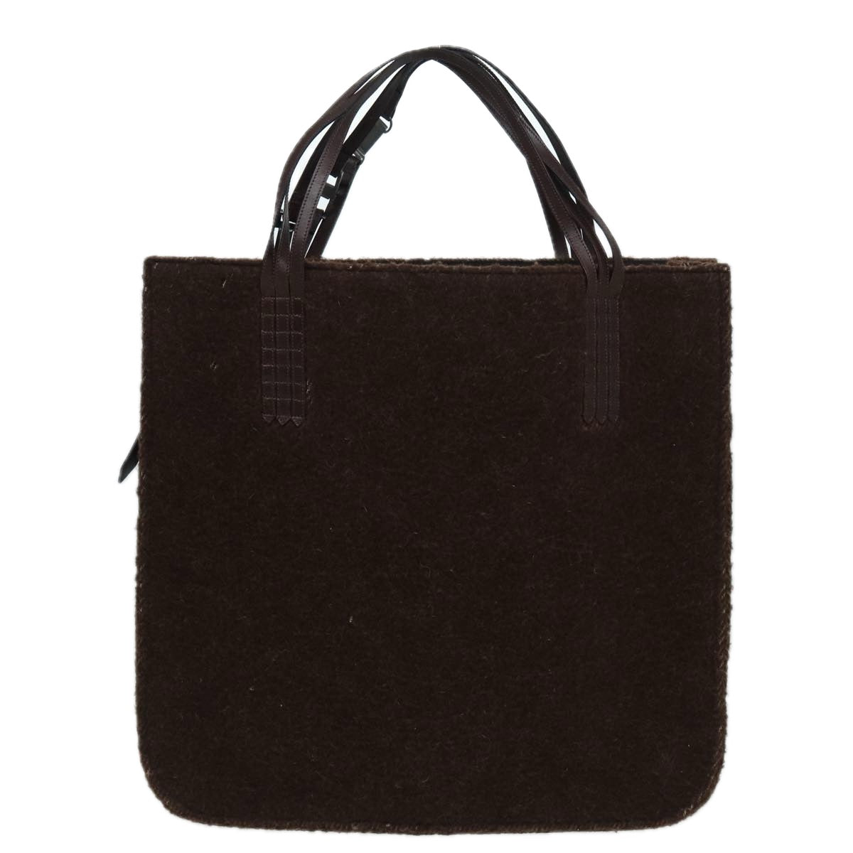 CHANEL Tote Bag Wool Brown CC bs15852