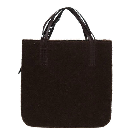 CHANEL Tote Bag Wool Brown CC bs15852