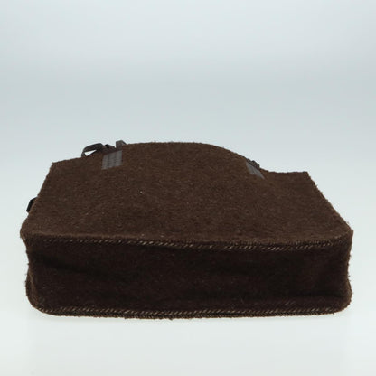 CHANEL Tote Bag Wool Brown CC bs15852