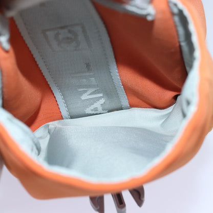 CHANEL Choco Bar Sports Line Shoulder Bag Nylon Orange CC bs15857
