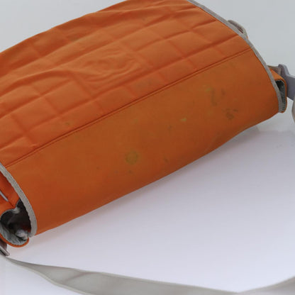 CHANEL Choco Bar Sports Line Shoulder Bag Nylon Orange CC bs15857