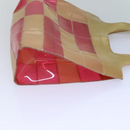 CHANEL Tote Bag Vinyl Red Beige CC bs15860