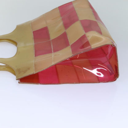 CHANEL Tote Bag Vinyl Red Beige CC bs15860