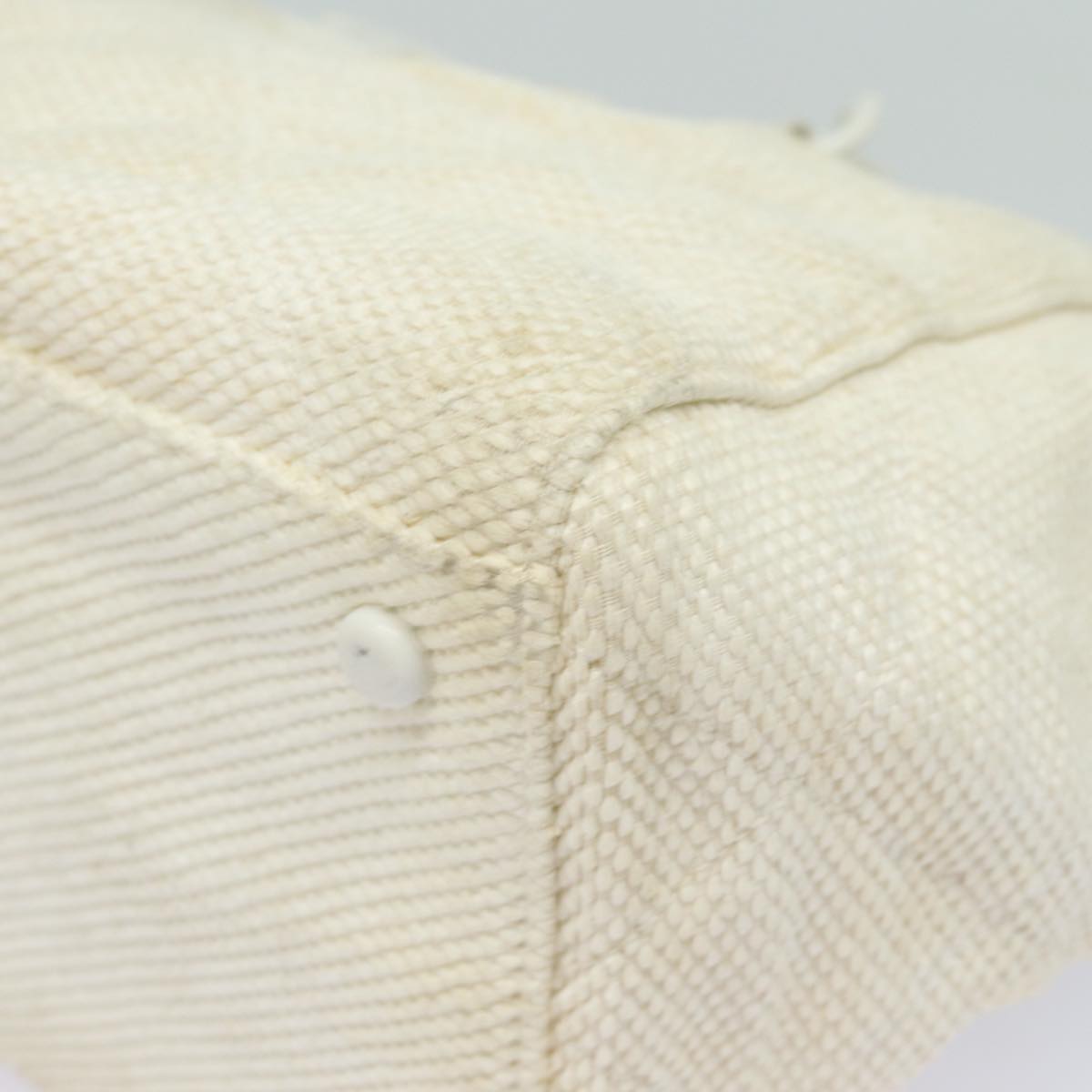 CHANEL Matelasse Chain Tote Bag Raffia White CC bs15861
