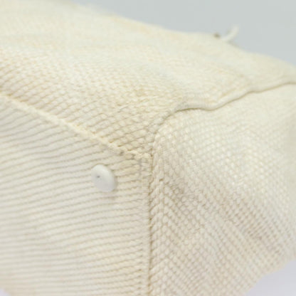 CHANEL Matelasse Chain Tote Bag Raffia White CC bs15861