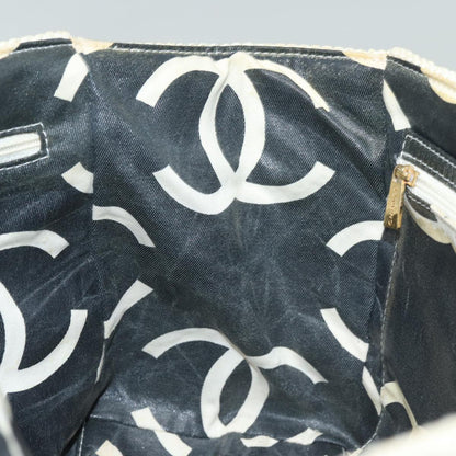 CHANEL Matelasse Chain Tote Bag Raffia White CC bs15861
