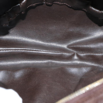 CHANEL Bicolore Pouch Leather Brown CC bs16047