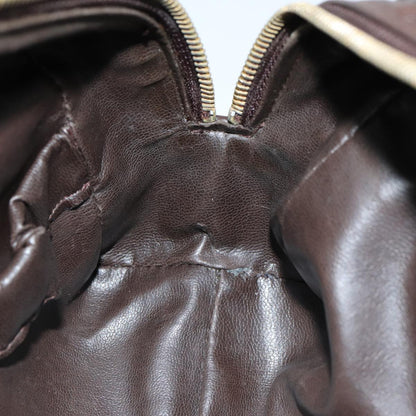 CHANEL Bicolore Pouch Leather Brown CC bs16047