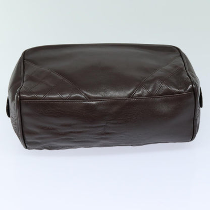 CHANEL Bicolore Pouch Leather Brown CC bs16047