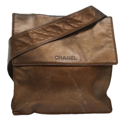 CHANEL Shoulder Bag Leather Gold Tone CC bs16149