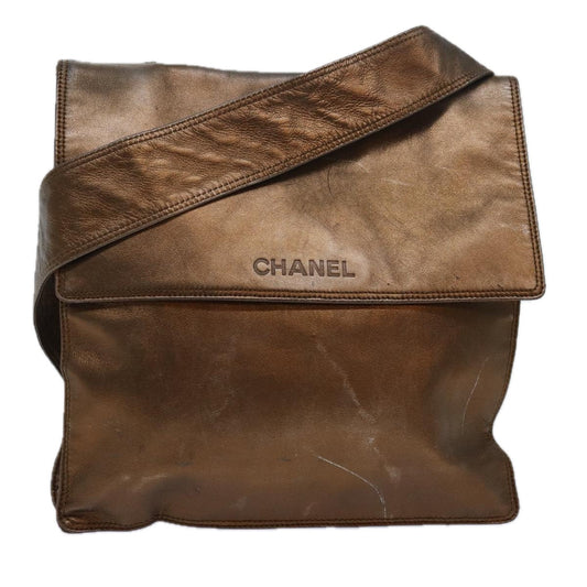 CHANEL Shoulder Bag Leather Gold Tone CC bs16149