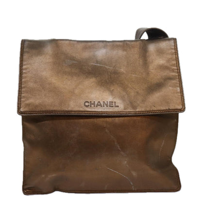CHANEL Shoulder Bag Leather Gold Tone CC bs16149