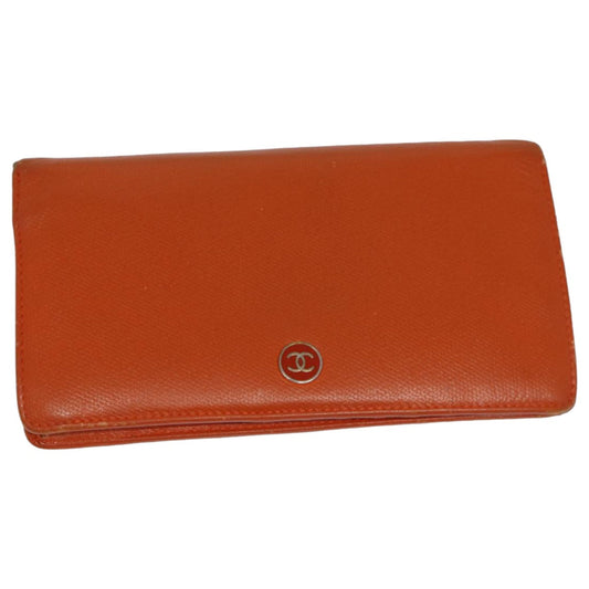 CHANEL COCO Mark Wallet Leather Orange CC bs16185