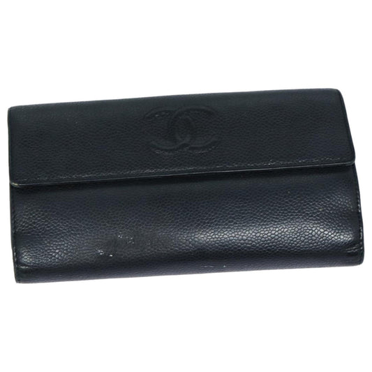 CHANEL COCO Mark Wallet Caviar Skin Black CC bs16186