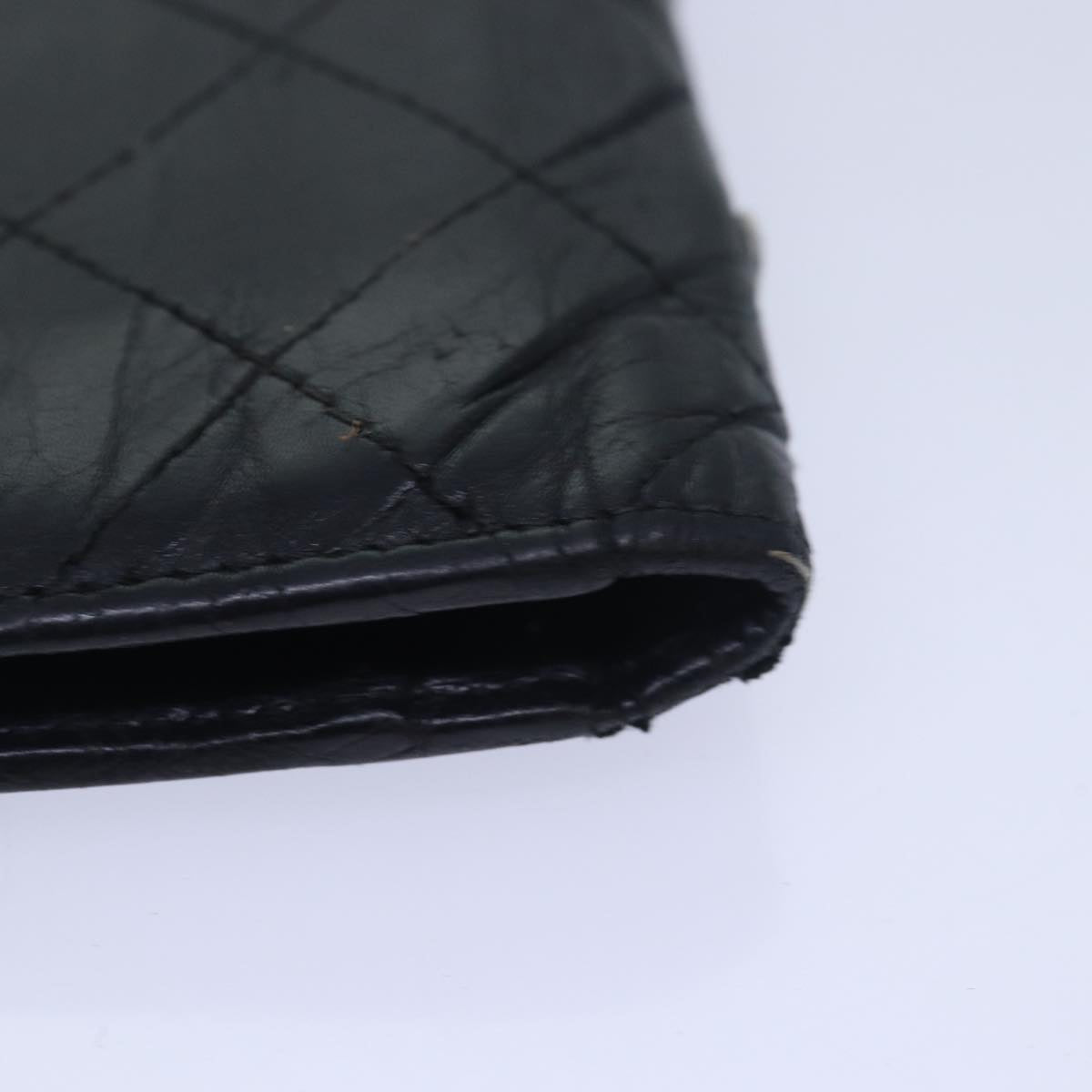 CHANEL Cambon Line Long Wallet Leather Black CC bs16463
