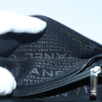 CHANEL Cambon Line Long Wallet Leather Black CC bs16463