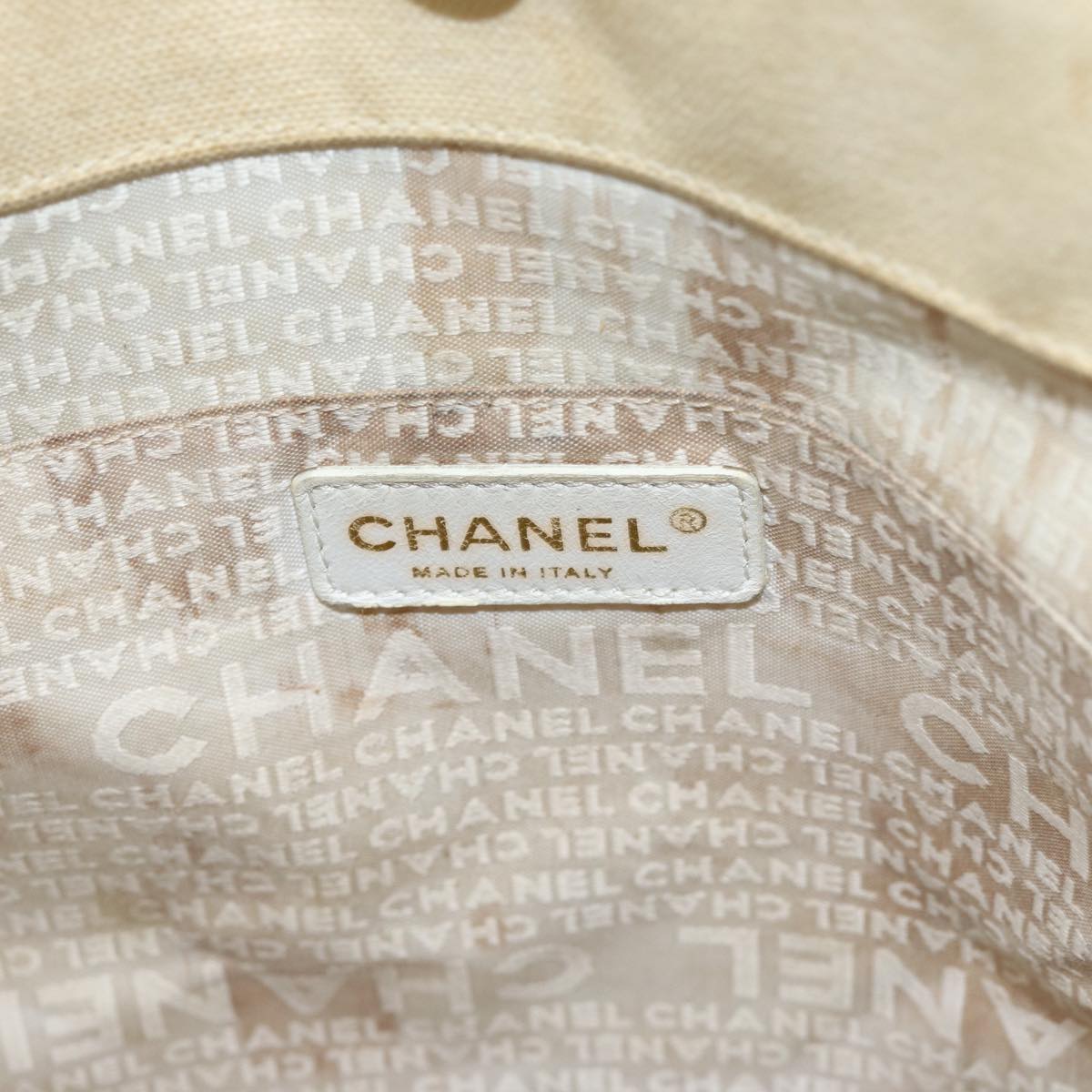 CHANEL Window line Tote Bag Canvas Black White gold CC bs16568