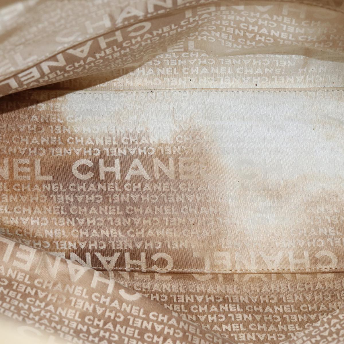 CHANEL Window line Tote Bag Canvas Black White gold CC bs16568