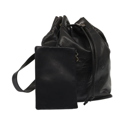 CHANEL COCO Mark Purse Shoulder Bag Lamb Skin Black CC bs16571