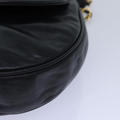 CHANEL Matelasse Chain Shoulder Bag Lamb Skin Black CC bs16595