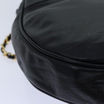 CHANEL Matelasse Chain Shoulder Bag Lamb Skin Black CC bs16595