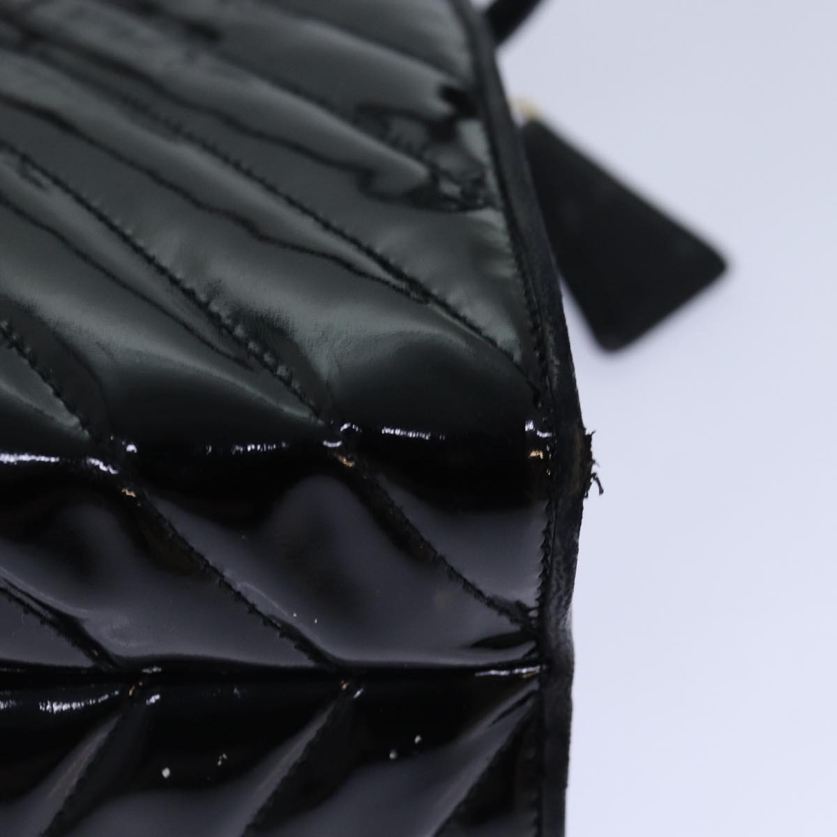 CHANEL V stitch COCO Mark Shoulder Bag Enamel Black CC bs16640