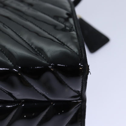 CHANEL V stitch COCO Mark Shoulder Bag Enamel Black CC bs16640